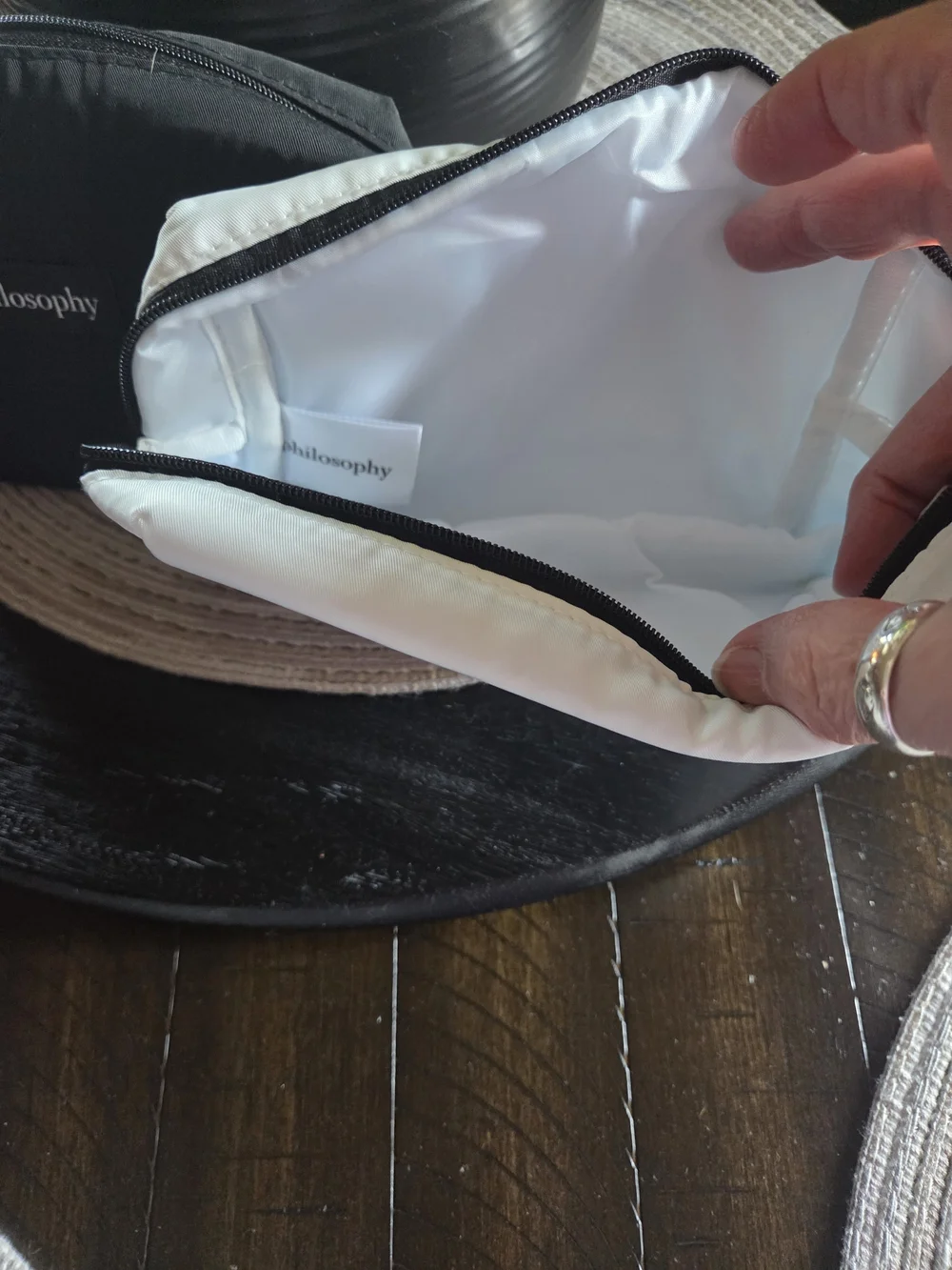 Philosophy Black & White Zip Cosmetic Pouch Set